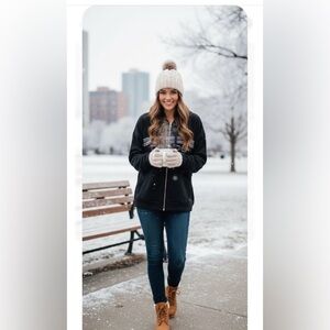 Bebe Black Hoodie with Multicolor Stripes